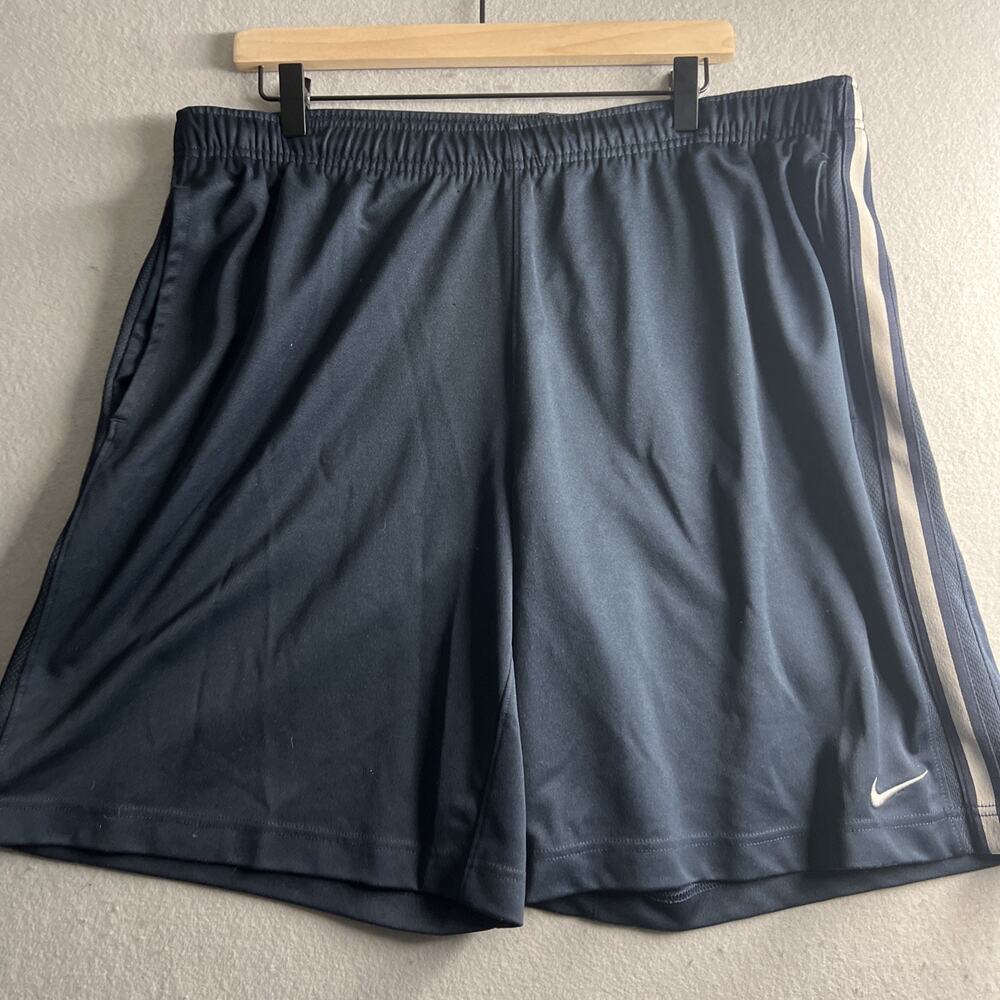 Nike Shorts Men XL Adult Blue Navy Side Stripe Back Tag